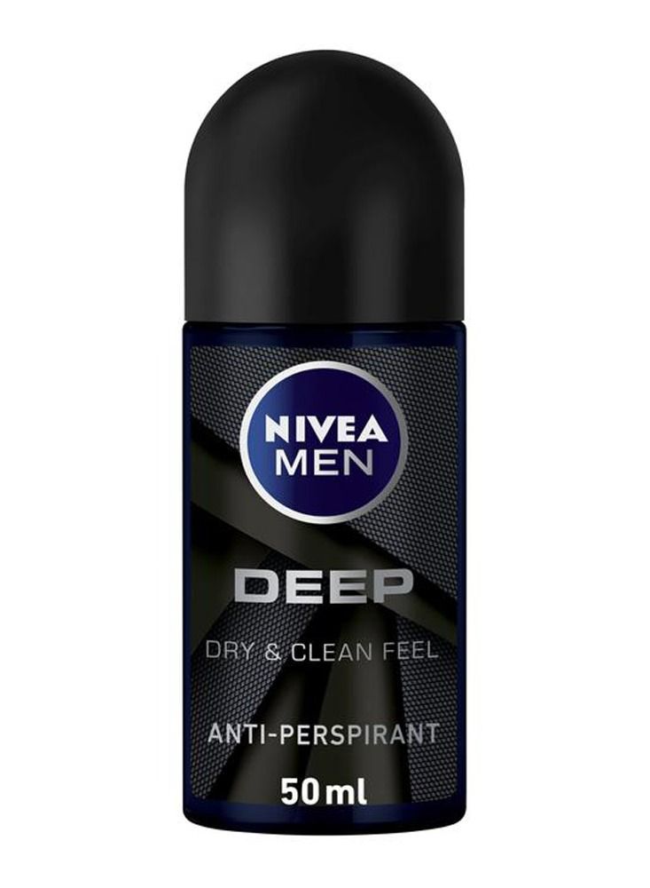 Nivea Men Deep Anti-Perspirant Roll-On Dry & Clean Feel 50ml (Pack of 2) - Image 2
