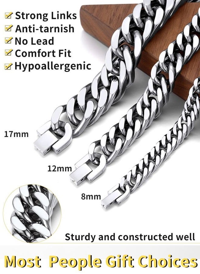 ChainsHouse Stainless Steel Cuban Mens Chain Bracelet 7.5" Classic Minimalist Bracelets - Image 4
