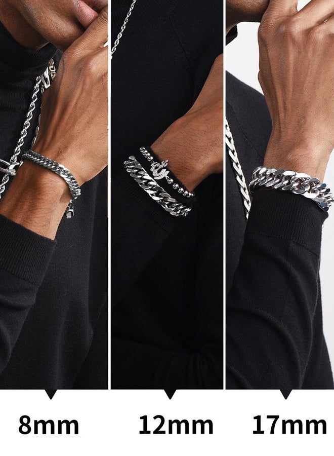 ChainsHouse Stainless Steel Cuban Mens Chain Bracelet 7.5" Classic Minimalist Bracelets - Image 5