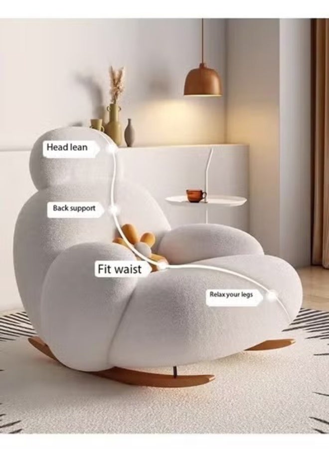 فاشون هوم كرسي هزاز مريح عالي الظهر منجد عالي الظهر مع مسند للقدمين فناء كرسي هزاز أريكة صالة أريكة واحدة كرسي للشرفة كرسي خارجي مع مساند للذراعين - Image 3