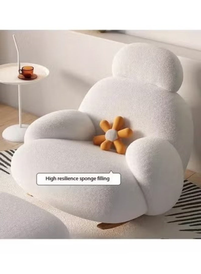 فاشون هوم كرسي هزاز مريح عالي الظهر منجد عالي الظهر مع مسند للقدمين فناء كرسي هزاز أريكة صالة أريكة واحدة كرسي للشرفة كرسي خارجي مع مساند للذراعين - Image 2