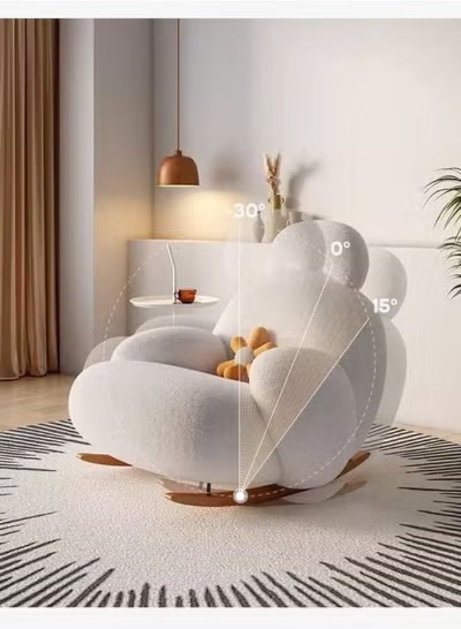 فاشون هوم كرسي هزاز مريح عالي الظهر منجد عالي الظهر مع مسند للقدمين فناء كرسي هزاز أريكة صالة أريكة واحدة كرسي للشرفة كرسي خارجي مع مساند للذراعين - Image 4