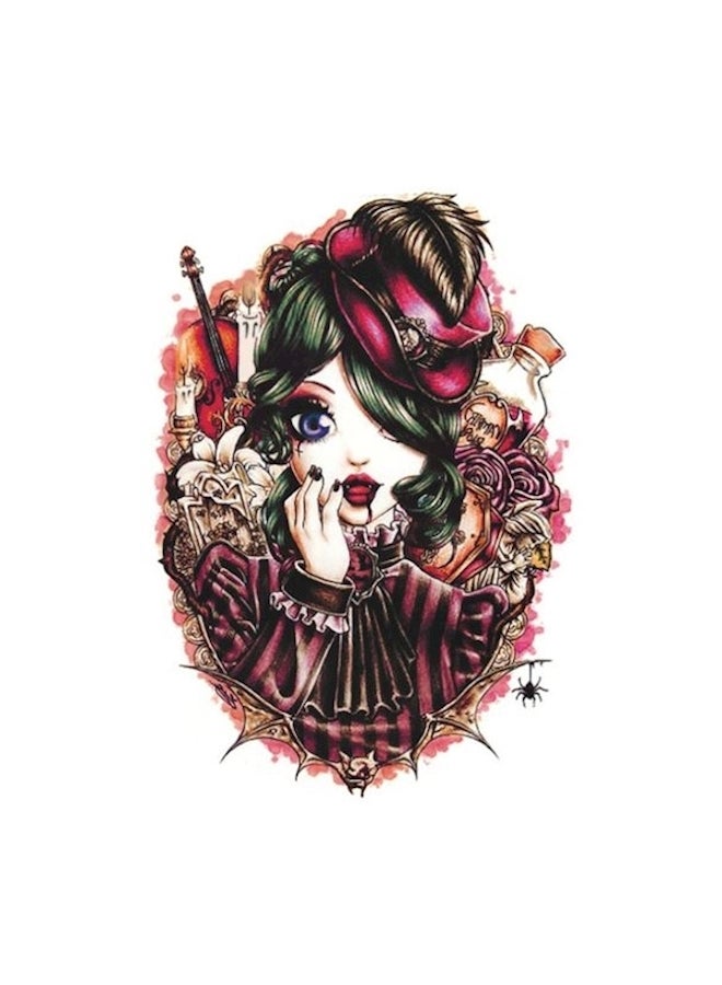 ملصق تاتو مؤقت على شكل دمية كلاسيكية متعدد الألوان