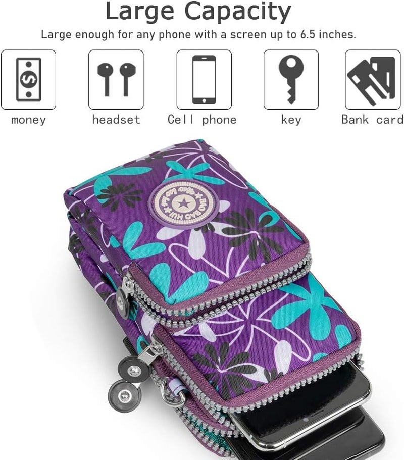 WATACHE Sports Armband Outdoor Sweat-Proof Running Armbag Cross-Body Shoulder Casual Wallet Purse Gym Fitness Cell Phone Bag Key Holder for iPhone 13 Pro/ 12 Pro/Xs Max/Xr,Galaxy S10 Plus, P30 Pro(#18) - Image 2