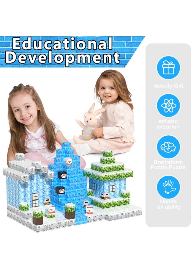 General Magnetic cube Ice and Snow theme puzzle magnetic building block assembly model children's educational toys Assembling game gifts for family and friends  - Image 2
