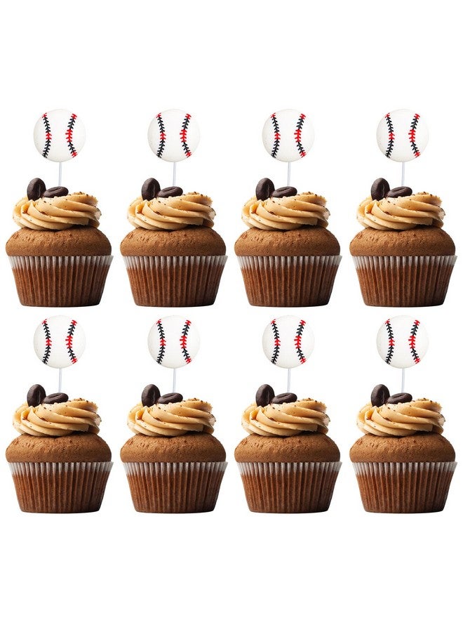 Ephlyn 20Pcs Baseball Cupcake Toppers Resin Assembled Sport Theme Ball Cupcake Picks Baseball Theme Baby Shower Kids Birthday Party Cake Decorations Supplies - Image 1
