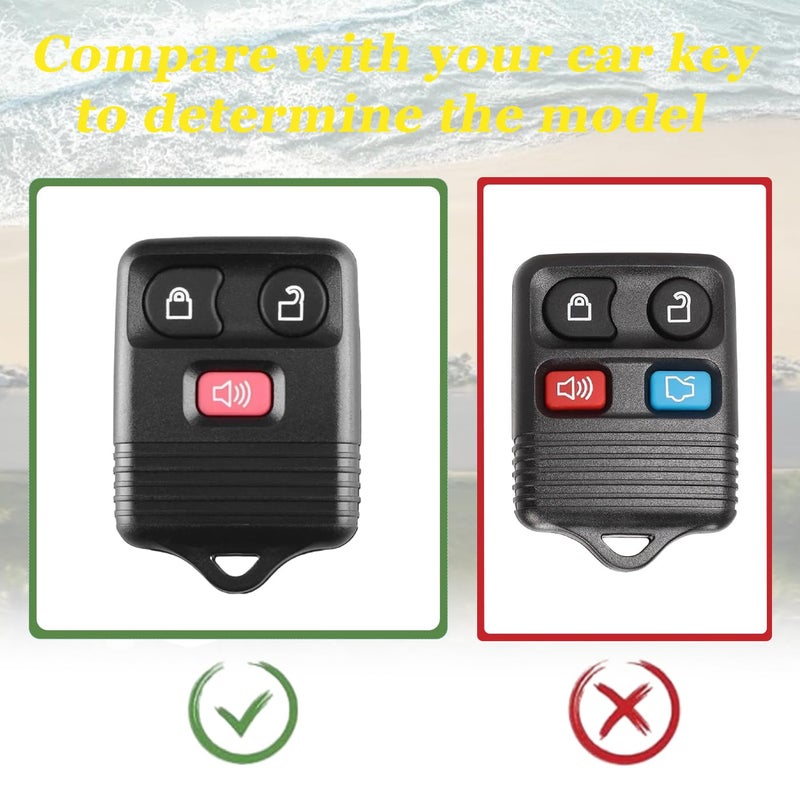 WJS Key Fob Cover, Car Key Case Shell Protector Compatible with 1998-2016 Ford F150 F250 F350 F450 F550 Lincoln Mercury (Black) - Image 2