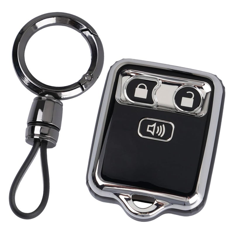 WJS Key Fob Cover, Car Key Case Shell Protector Compatible with 1998-2016 Ford F150 F250 F350 F450 F550 Lincoln Mercury (Black) - Image 1