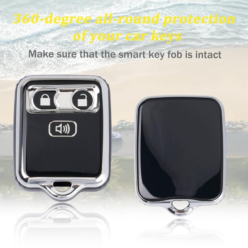 WJS Key Fob Cover, Car Key Case Shell Protector Compatible with 1998-2016 Ford F150 F250 F350 F450 F550 Lincoln Mercury (Black) - Image 3