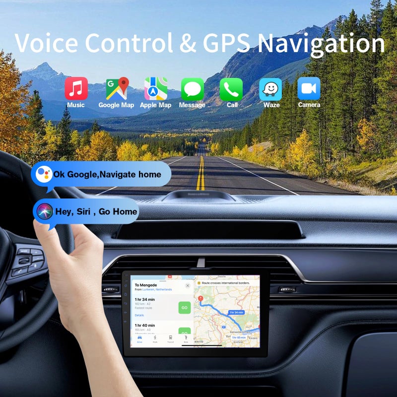 Haudio Double Din Android 13 Car Stereo Receiver - 10.1" Universal HD Touchscreen w/64GB, Built-in GPS & Backup Camera, Bluetooth 4.1, Supports CarPlay/MirrorLink (1990-2023 Vehicles) - Image 3