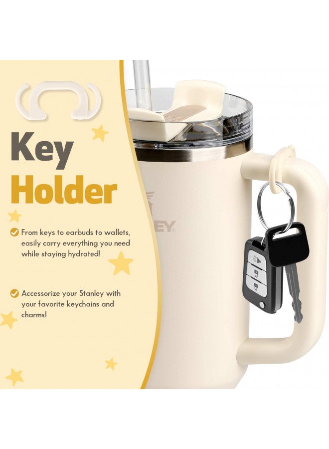 Cupoita Set of 3 Pcs Accessories Compatible With Stanley Cup 40oz 30oz Quencher H2.0 Tumbler, Includes Ring Holder, Chapstick Holder and Key Holder for Stanley Cup Accessories 40 oz Clip-On Handle Attachments - Image 4