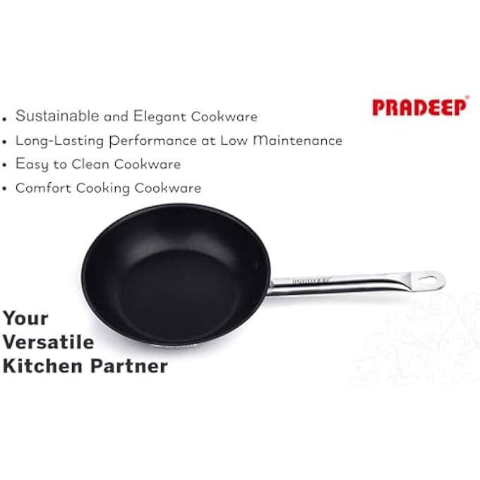 براديب مقلاة منزلية غير لاصقة ذات قاعدة ساندويتش متينة للطهي المتساوي على جميع أنواع المواقد ومقبض StayCool - Image 3