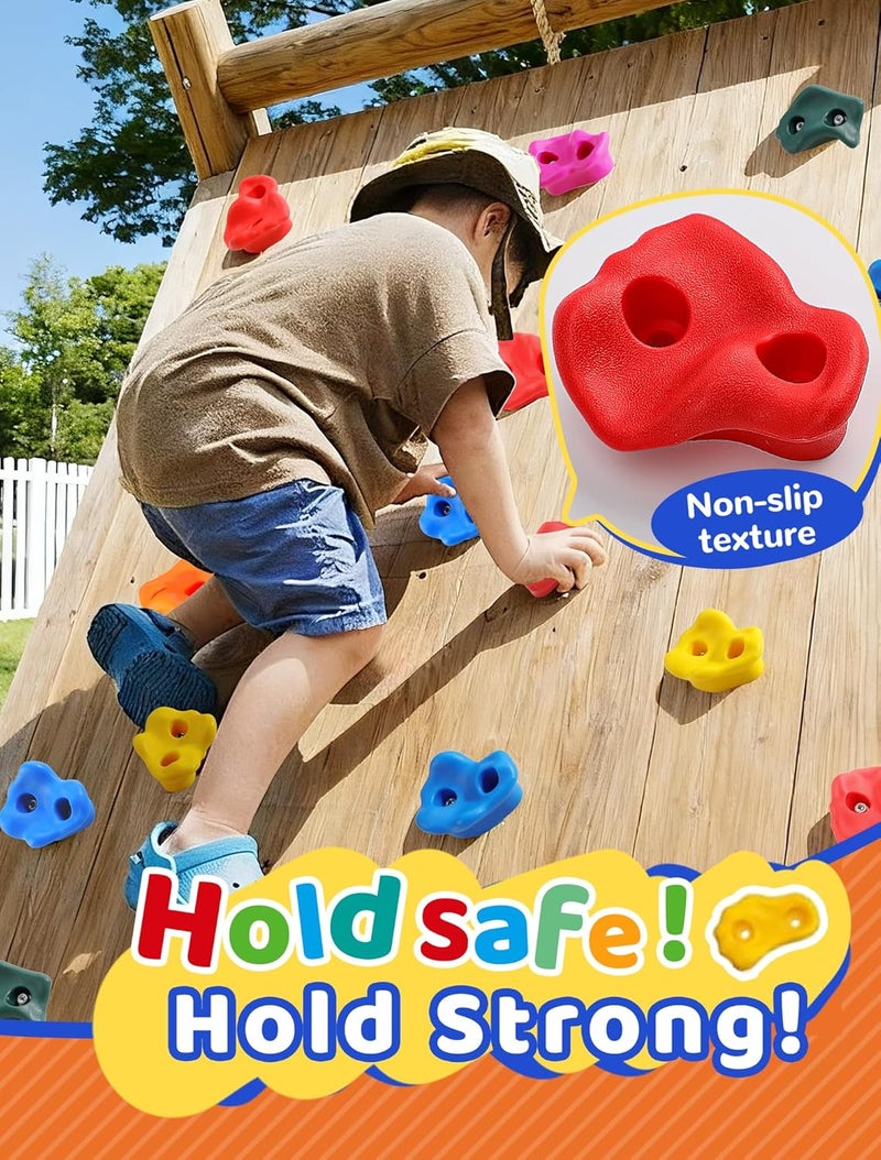 Trymaker Store Rock Climbing Holds, 15PCS Climbing Wall for Kids, Climbing Set for Adult Indoor and Outdoor(Small Size) - Image 2