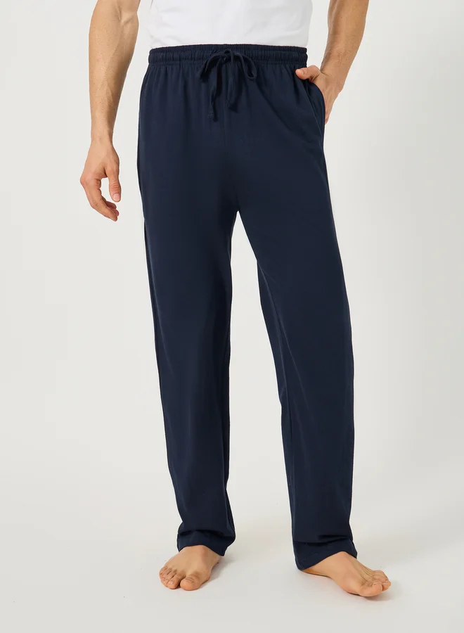 Styli Solid Contrast Pocket Detail T-Shirt and Pyjama Set
