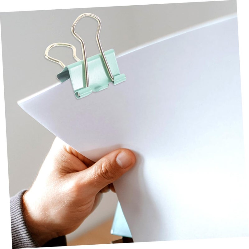 5pcs Green 25mm Metal Binder Clips With Gold Foil Accent For Office Document Organization - Image 5