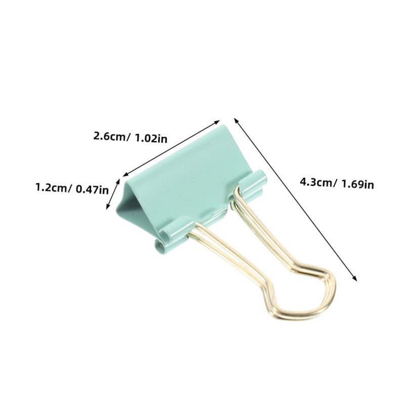 5pcs Green 25mm Metal Binder Clips With Gold Foil Accent For Office Document Organization - Image 3