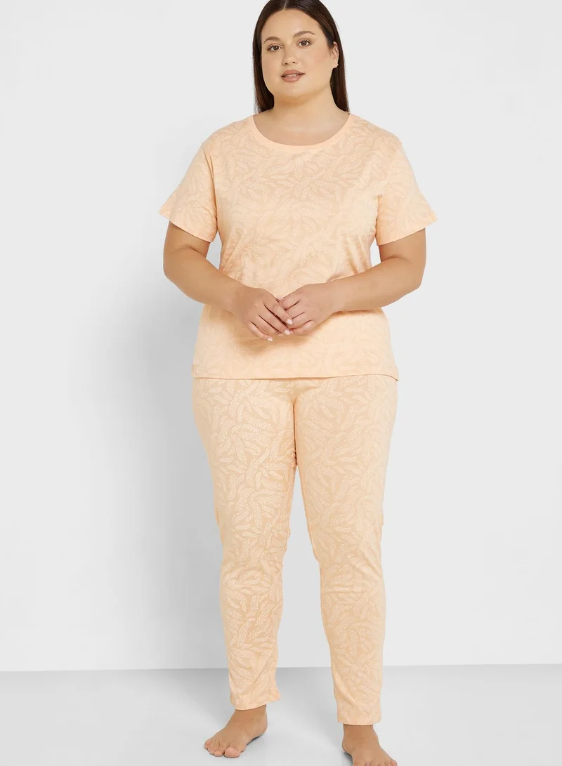 Ginger Plus Graphic Nightwear T-Shirt And Pyjama Set