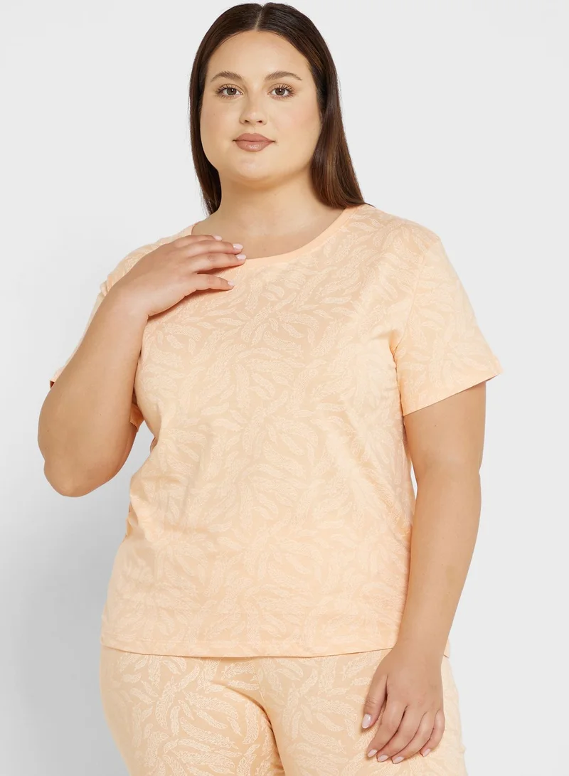 Ginger Plus Graphic Nightwear T-Shirt And Pyjama Set