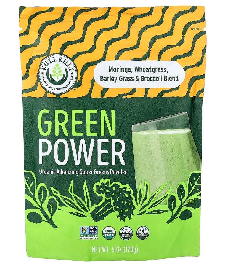 Kuli Kuli Green Power Organic Alkalizing Super Greens Powder 6 oz (170 g)