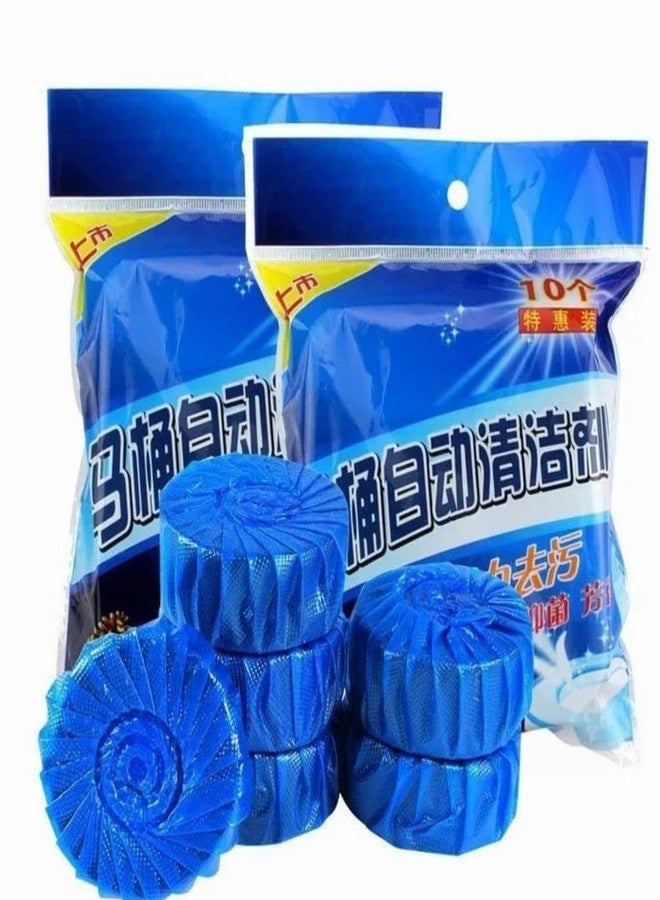 Shopsero Toilet Flush Tank Cleaner Tablet | Automatic Blue Bubble Cleaning Tablet | for Flush Tank Use | Pack of 10 - Image 1