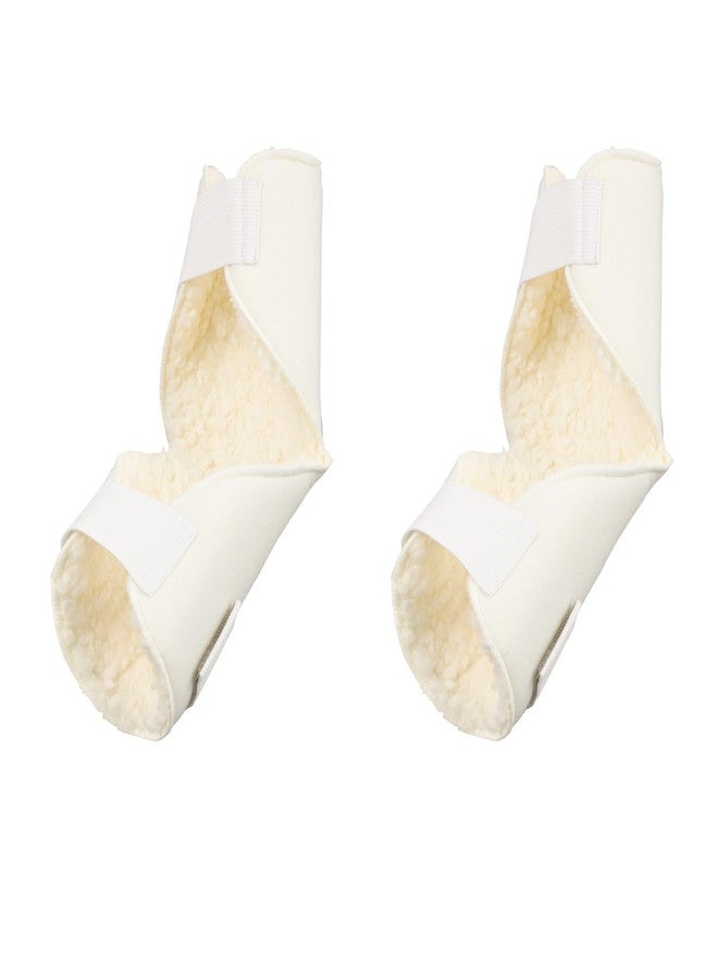 Fukaisu 2pcs Elbow Protectors, Soft Elbow Pads with Hook & Loop Strap Sheepskin Elbows Wraps Brace Protection Support Sports Recovery Essentials for Seniors & Adults Women Men Elderly (Beige) - Image 1