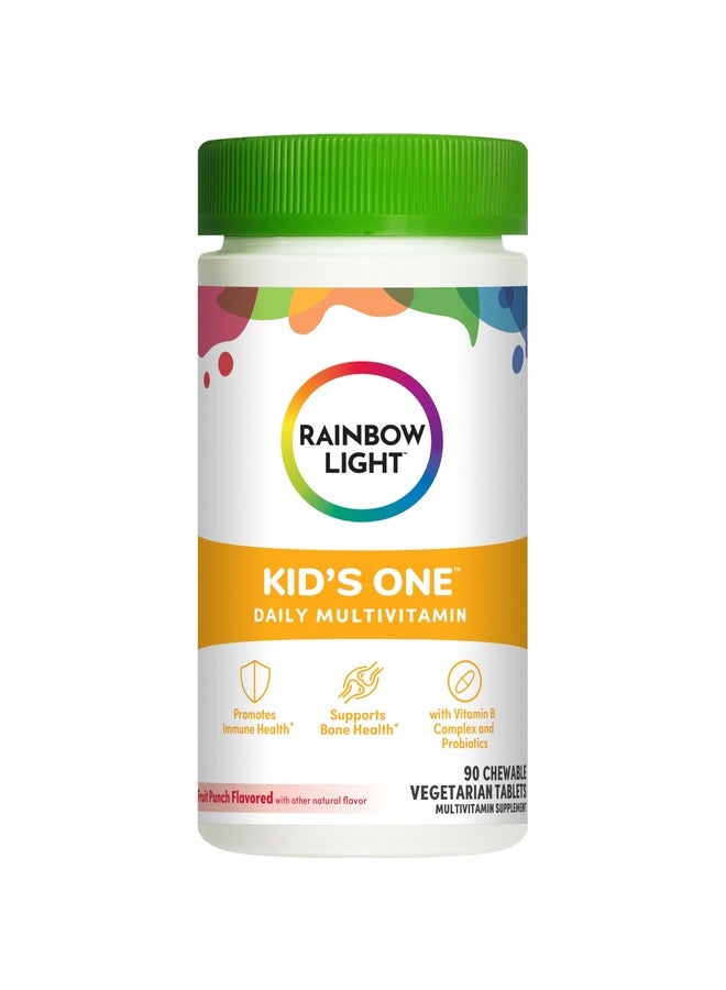 Rainbow Light Rainbow Light Kids One Multivitamin, Chewable Multivitamin for Kids Provides Healthy Growth and Immune Support, With Vitamin C, Zinc, & B Complex, Vegetarian and Gluten Free, Fruit Punch, 90 Count - Image 1