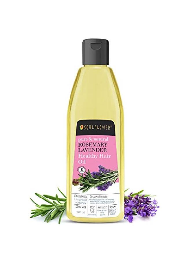 Soulflower - Rosemary Lavender Oil For Healthy Hair Scalp Hair Roots 100% Pure Natural Undiluted Coldpressed Oil 225Ml - Image 1