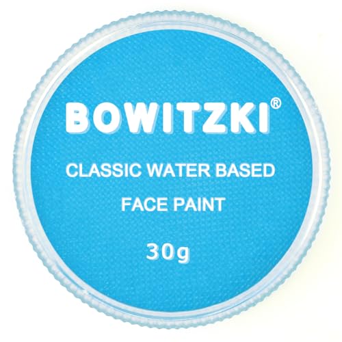 Bowitzki 30g Professional Face Paint Body Paint Water Based Face painting Makeup for Adults Split Cake Single Color - Light Blue - Image 1