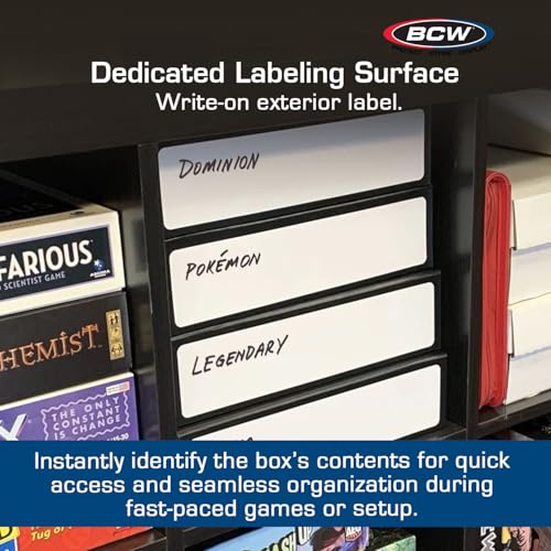 BCW صندوق تخزين BCW 3 صفوف | منظم كرتوني لمجموعات التداول والرياضة والبيسبول | يحمل 2,800 بطاقة غير مغلفة أو 1,500 بطاقة مغلفة - Image 5