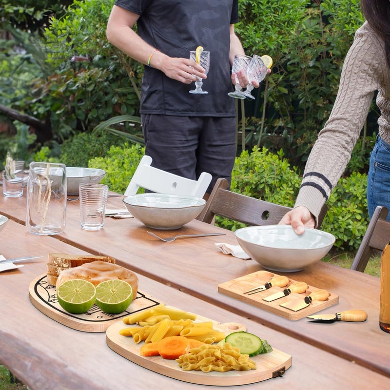 Haigoo Foldable Bamboo Charcuterie Board Set - Unique Cheese Cutting Board Gift Set for Mom, Dad, Couple or House Warming - Image 4