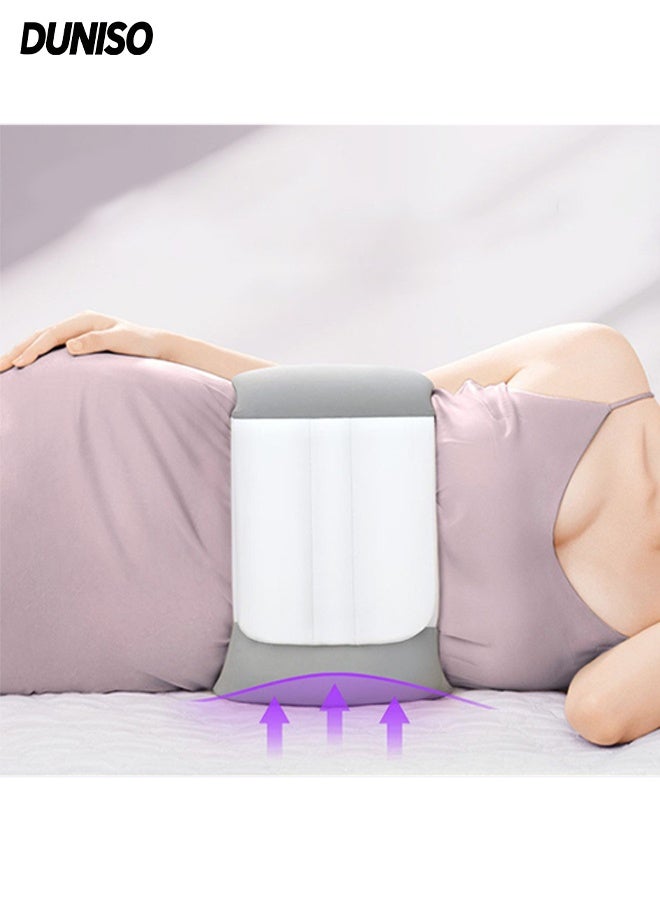 DUNISO Fully Wrapped Lumbar Support Pillow, Lower Back Support Pillow For Sleeping, Sleeping Lumbar Cushion, Back Support Belt, Suitable For Office Chairs And Beds, Relieve Body Pain, Side Sleeping, Suitable For Sciatica, Herniated Disc And Scoliosis - Image 1