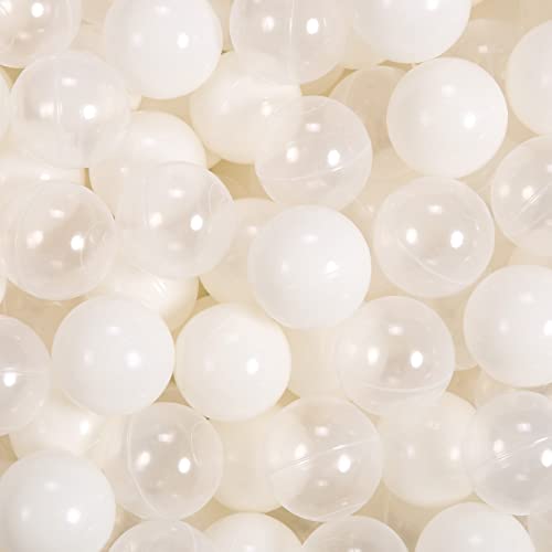 STARBOLO 100 Ball Pit Balls Phthalate Free BPA Free Crush Proof Plastic Beige Colors in Reusable Play Toys for Kids with Storage Bag - Image 1
