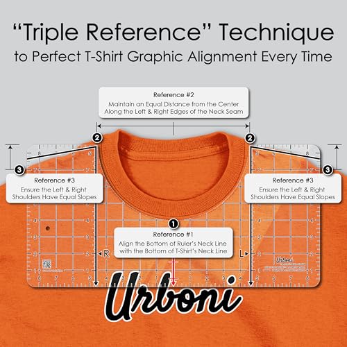 Urboni (2025 Upgrade - XL Size) Tshirt Ruler Guide Vinyl Alignment - Shirt Measurement Tool Placement Center Design, DTF Template, Left Chest Logo, Accessories for Cricut, Heat Press Sublimation Iron on HTV - Image 2