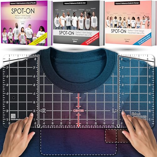 Urboni (2025 Upgrade - XL Size) Tshirt Ruler Guide Vinyl Alignment - Shirt Measurement Tool Placement Center Design, DTF Template, Left Chest Logo, Accessories for Cricut, Heat Press Sublimation Iron on HTV - Image 1