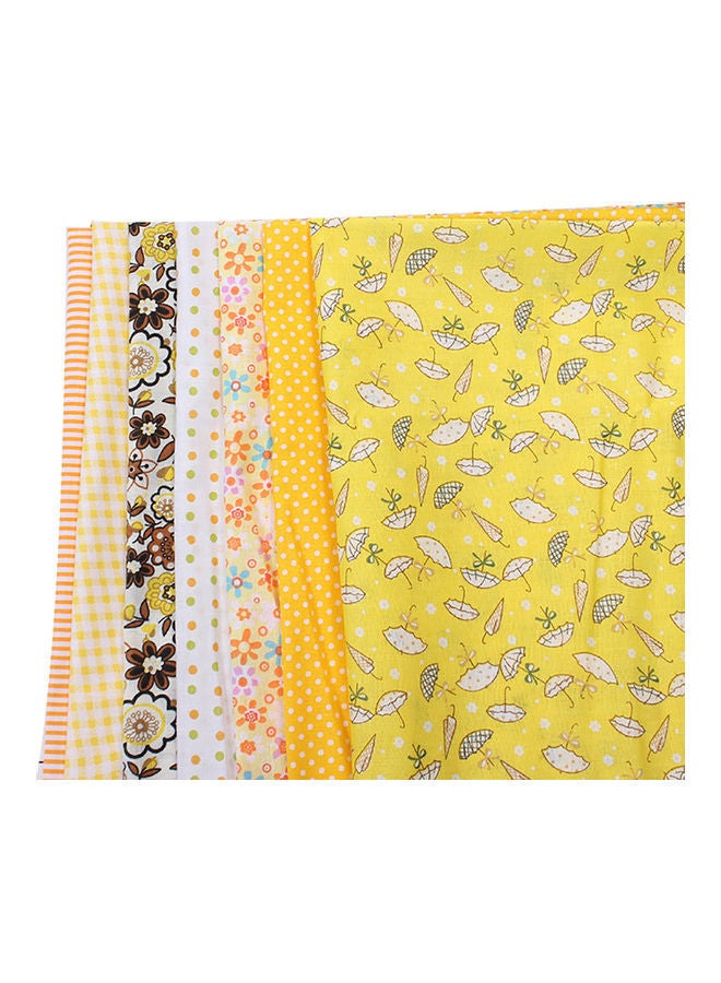 NIBEMINENT 7Pcs 25x25cm Floral Patchwork Cotton Fabric Plain Cloth for DIY Sewing Quilting Yellow 20*10*20cm - Image 1