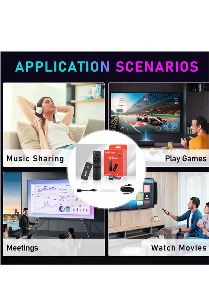 تلفزيون عصا تلفزيون أندرويد 12 مع جهاز تحكم عن بُعد، صندوق تلفزيون (8 جيجابايت + 128 جيجابايت)، جهاز بث بدقة 4K UHD، مشغل وسائط Bluetooth، مشغل وسائط للمنزل - Image 3