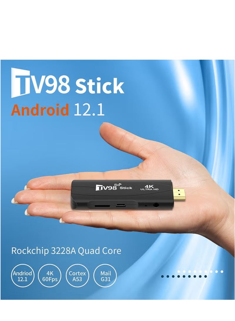 تلفزيون عصا تلفزيون أندرويد 12 مع جهاز تحكم عن بُعد، صندوق تلفزيون (8 جيجابايت + 128 جيجابايت)، جهاز بث بدقة 4K UHD، مشغل وسائط Bluetooth، مشغل وسائط للمنزل - Image 5