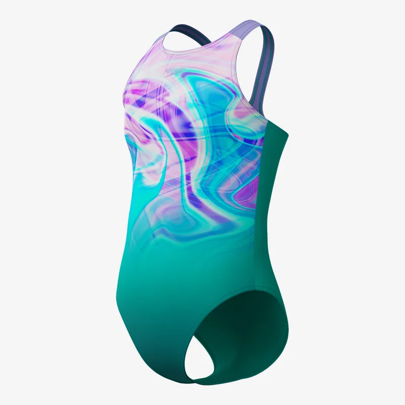 speedo Green Kids' Printed Pulseback Swimsuit  | Best Price UAE