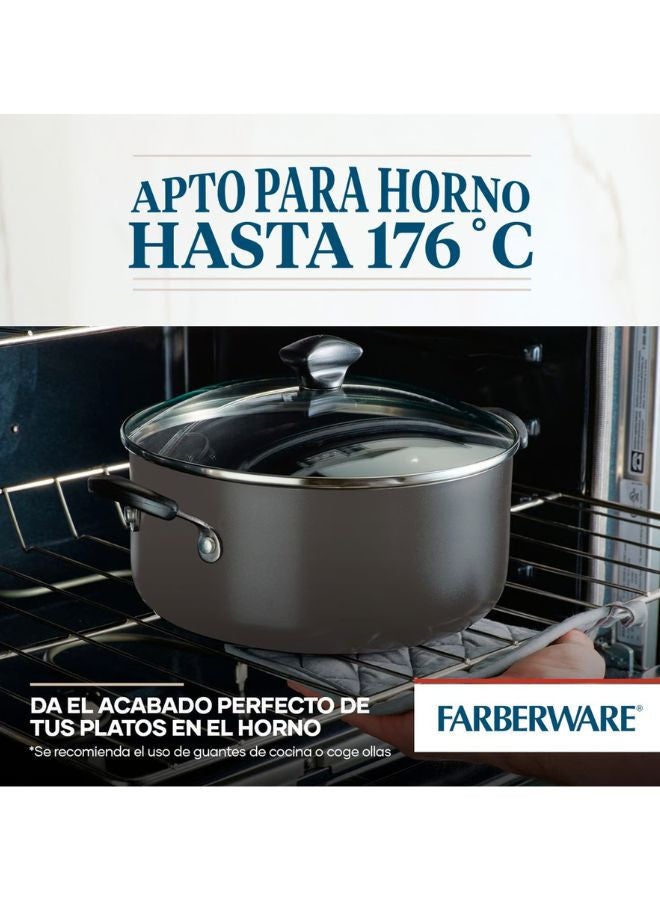 Prestige Farberware Non-Stick Cookware Set 15 Piece | Cookstart Diamond Max Nonstick Cookware | Pots and Pans Set with Glass Lids - Image 2