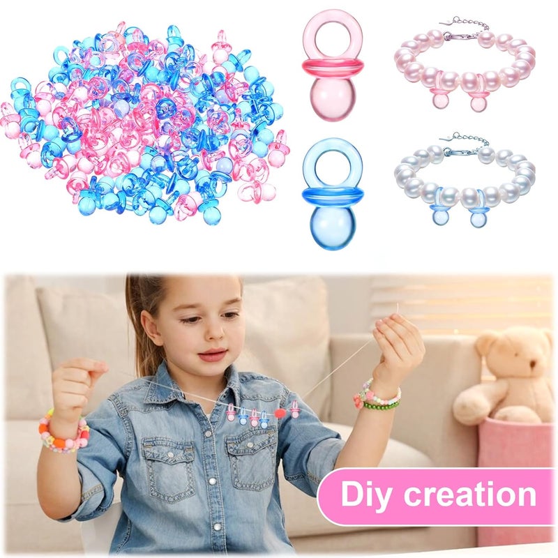 Amabro 100Pcs Mini Acrylic Pacifiers Small Pacifiers Confetti Table Scatter Decoration Baby Party Boy Girl Gender Reveal Birthday Favors Table Decor Baby Shower Game Supplies - Image 4