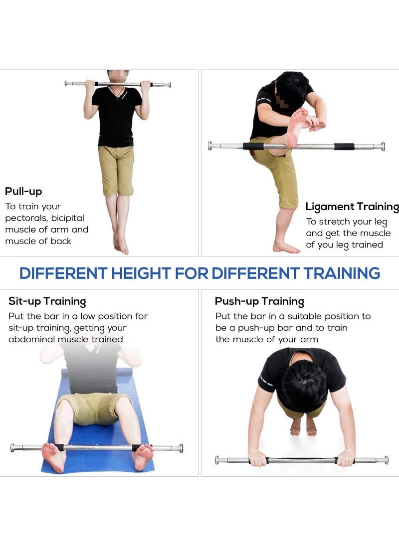 QSHOP Ultimate adjustable horizontal bar for pull-ups and fitness exercises that hangs on doors from QShop®️, for training at home and doing exercises, holds up to 220 pounds from 60 to 100 cm, aluminum  - Image 3