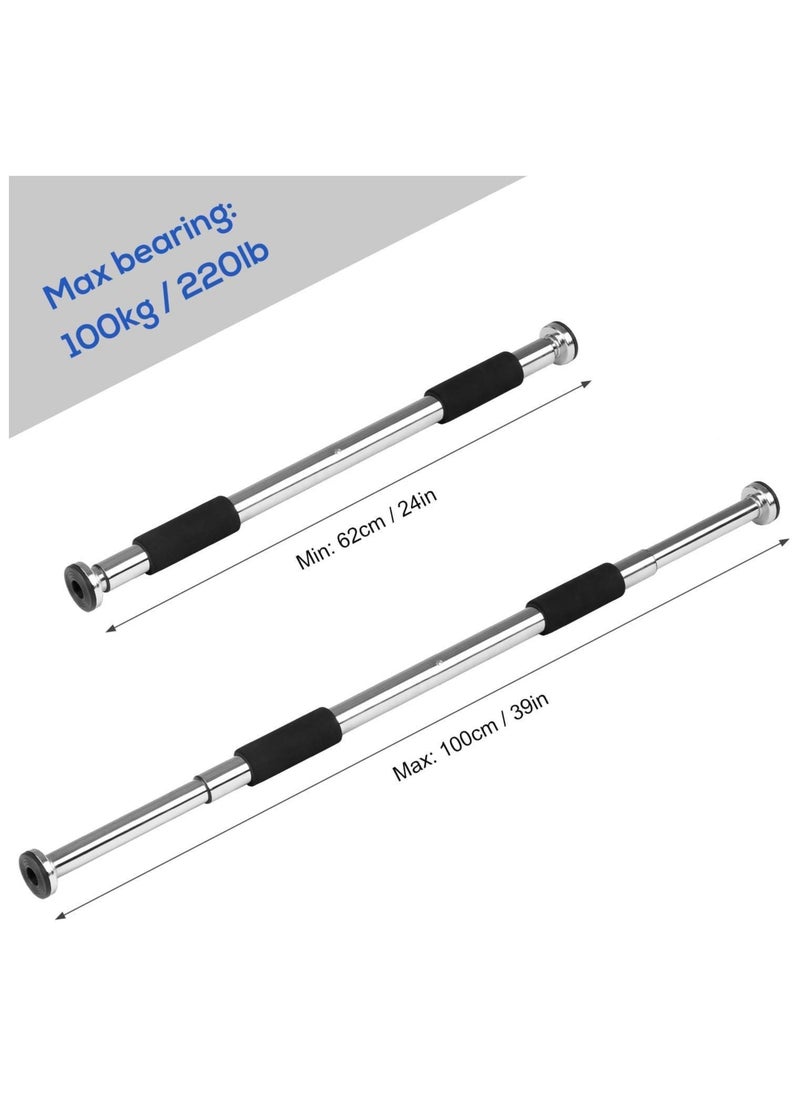 QSHOP Ultimate adjustable horizontal bar for pull-ups and fitness exercises that hangs on doors from QShop®️, for training at home and doing exercises, holds up to 220 pounds from 60 to 100 cm, aluminum  - Image 5
