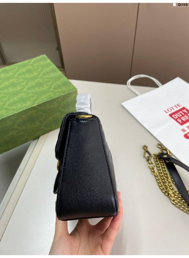 غوتشي حقيبة غوتشي مارمونت ميني بمقبض علوي من الجلد المبطن - أسود - Image 4