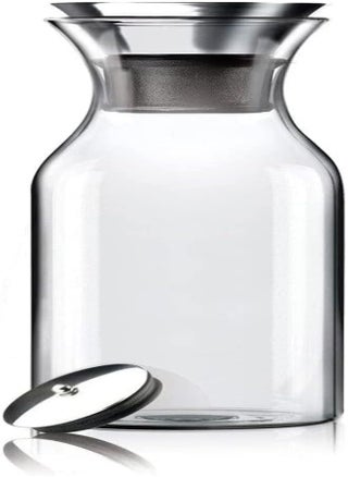 Quesera Drip-Free Carafe With Stainless Steel Flip-Top Lid, Hot And Cold Glass Water Pitcher, Coffee, Iced Tea, Beverage Decanting (1000Ml) - pzsku/Z248801B3419C886AF4BCZ/45/_/1716203635/810fb7d9-9dcb-49be-8a0d-6eb1e5bd4bd2