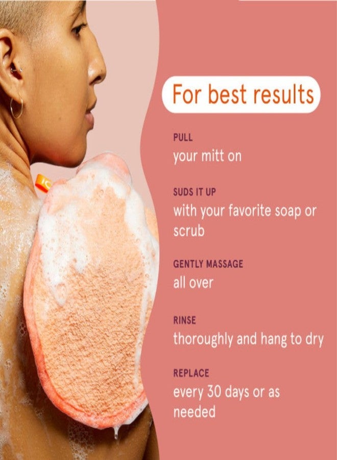 Cleanlogic Bath & Body Exfoliating Face & Body Grooming Mitt, Assorted Colors, 3 Count - Image 5