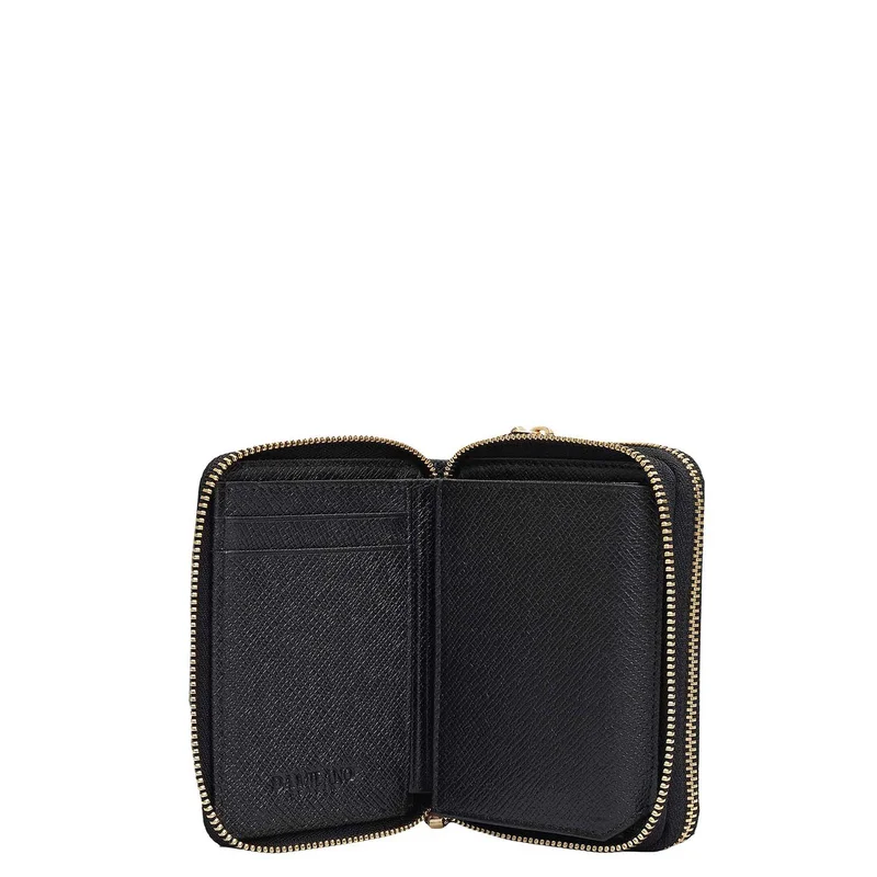 Da Milano Croco Franzy Leather Ladies Wallet - Black