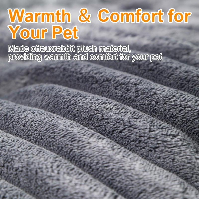 Wn's Day Cat Beds for Indoor Cats,Washable Round Donut Dog Bed,Fluffy Puppy Dogs Beds for Small Dogs with Anti-Slip Bottom(Grey,S) - Image 3