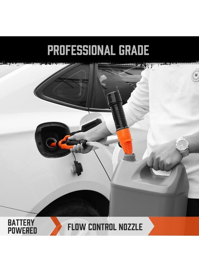 HORUSDY Electric Fuel Transfer Pump Battery Powered Oil Pump with Nozzle | 7 Quarts/Minute | Portable Gasoline Diesel Kerosene Water Pump - Image 4