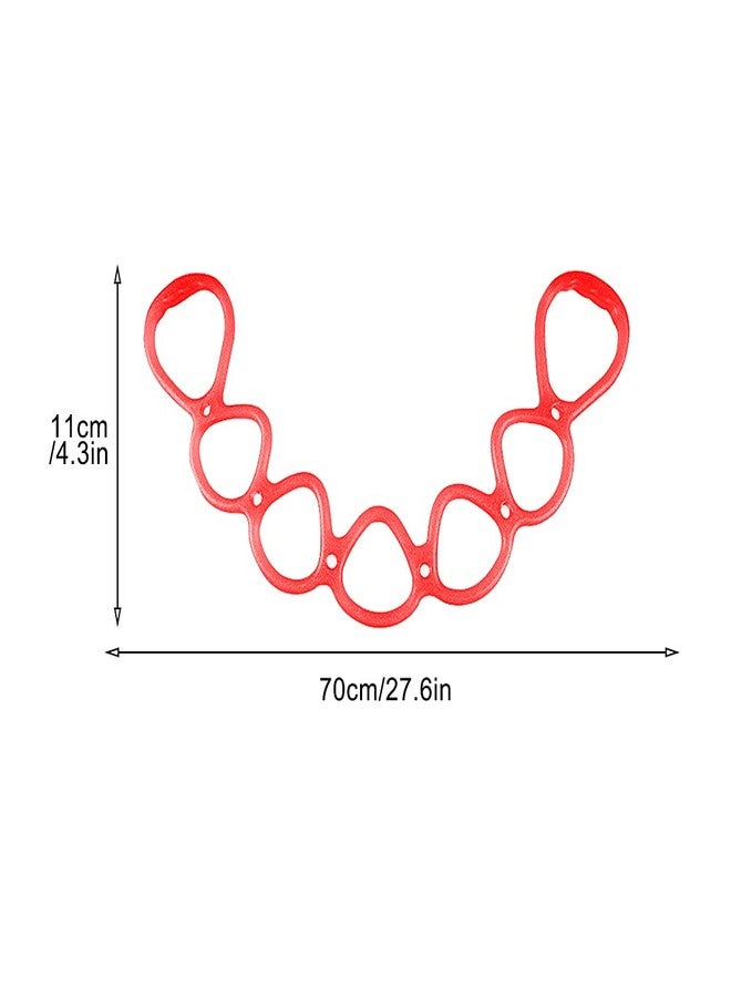 Loyanger 7 Ring Stretch Resistance Exercise Band, Workout Bands Yoga Stretching for Home Fitness, Foot and Arm Exerciser Stretch Band, Center Workout Walking Exercise (Color:Red) - Image 2