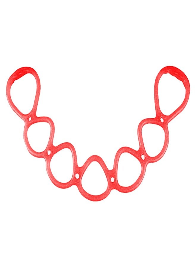 Loyanger 7 Ring Stretch Resistance Exercise Band, Workout Bands Yoga Stretching for Home Fitness, Foot and Arm Exerciser Stretch Band, Center Workout Walking Exercise (Color:Red) - Image 1